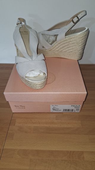 Sandalia calzado cuña esparto novia