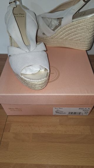 Sandalia calzado cuña esparto novia