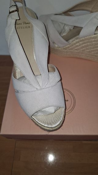 Sandalia calzado cuña esparto novia