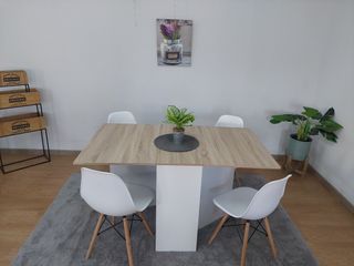 mesa plegable +4 sillas blancas ‼️  nuevo