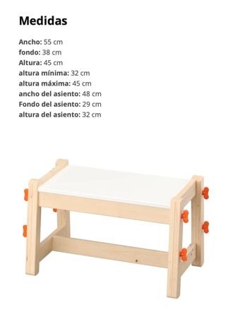 Escritorio infantil blanco y madera regulable