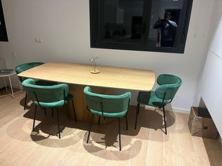 Sillas comedor terciopelo verde pine