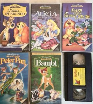 5 PELICULAS  DISNEY LOS CLÁSICOS CINTA VHS