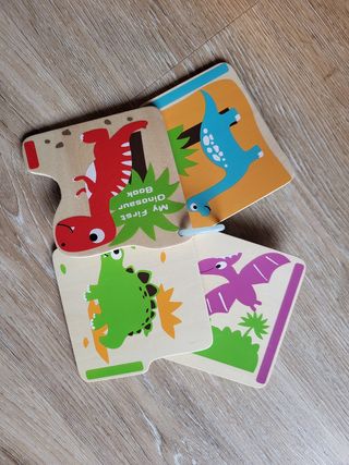 Libro madera dinosaurios