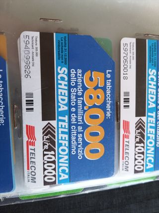 Serie schede telefoniche tabaccherie rar