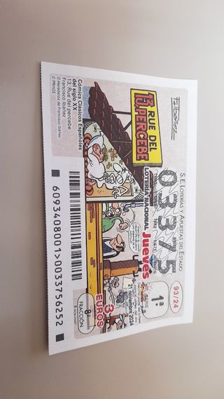 Cupones lotería serie Clásicos del cómic