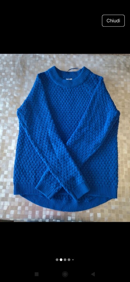 Maglione invernale blu elettrico donna uomo OVS bl