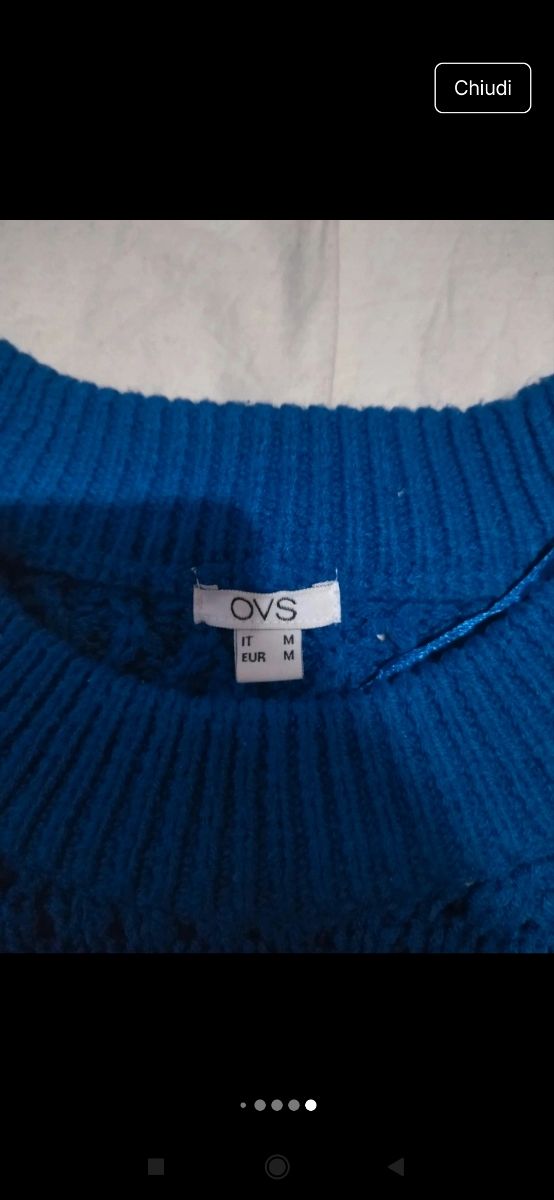 Maglione invernale blu elettrico donna uomo OVS bl