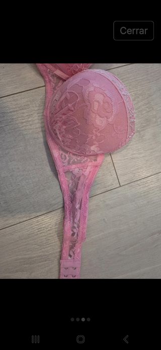 Sujetador rosa de encaje
