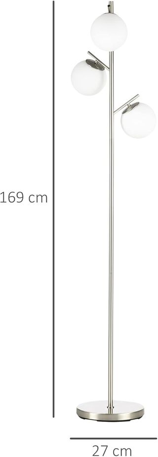 Lampada da Terra Moderna con 3 Punti Luce, Lampada