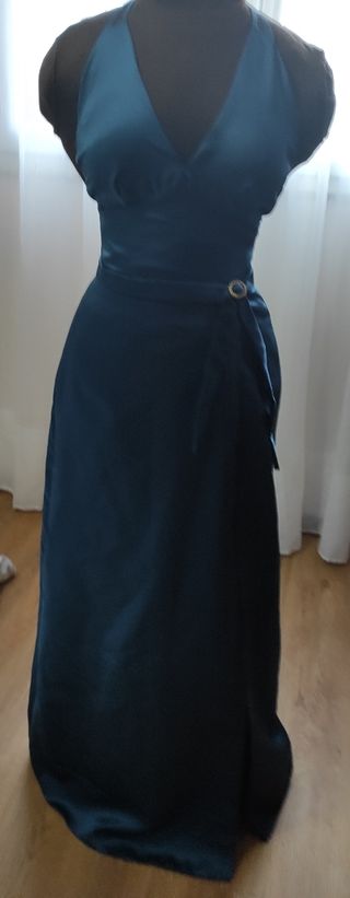 Vestido muito bonito, azul petróleo