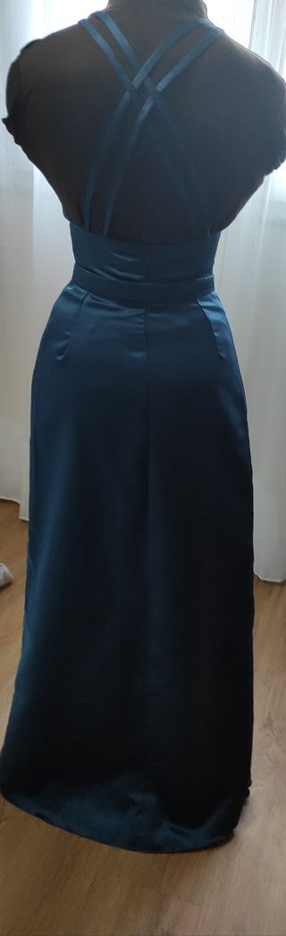 Vestido muito bonito, azul petróleo
