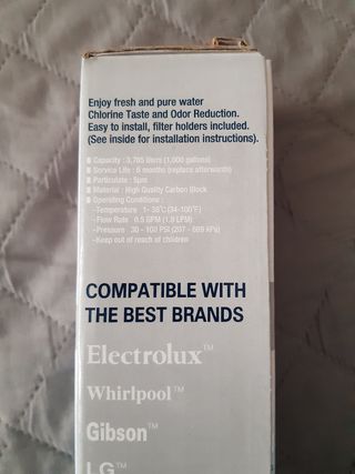 Filtro d'acqua per frigoriferi