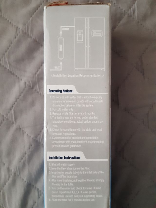 Filtro d'acqua per frigoriferi