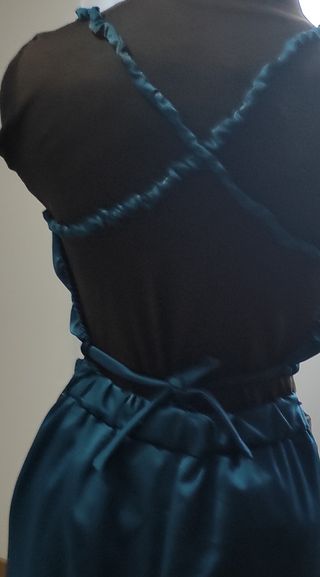 Calças e blusa ,azul petróleo