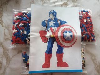 Figura Capitan America 2300 piezas, 29cm aprox.