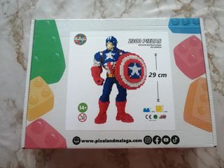 Figura Capitan America 2300 piezas, 29cm aprox.