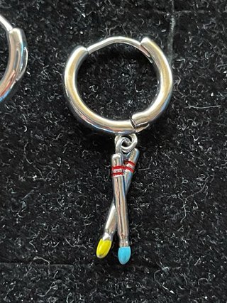 Pendientes plata paleta pintor y pincel