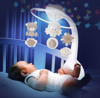 Carrusel/Móvil de cuna gris COMO NUEVO Infantino