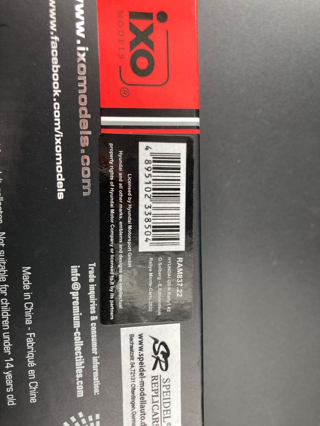 1/43 Hyundai i20 N Rally Montecarlo 2022 SOLBERG