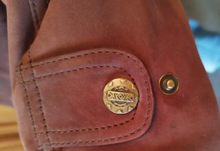 Chaqueta de piel marrón hombre 