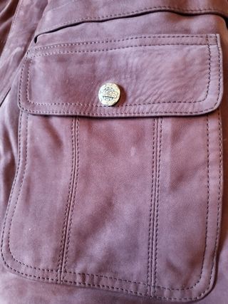 Chaqueta de piel marrón hombre 