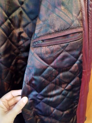 Chaqueta de piel marrón hombre 