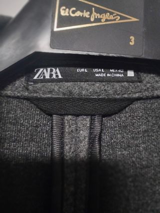 Abrigo paño gris Zara 