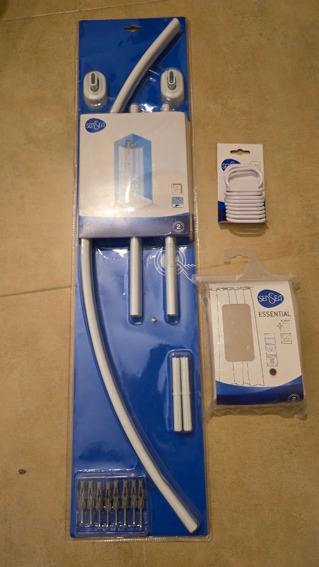 Kit cortina ducha esquinera