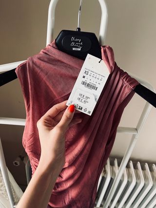 Vestido tul estampado Zara vino rosa morado