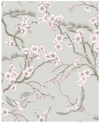 Papel pintado gris y rosa 2 rollos