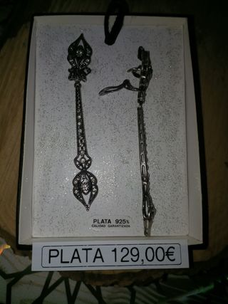 Pendientes de plata antiguo 