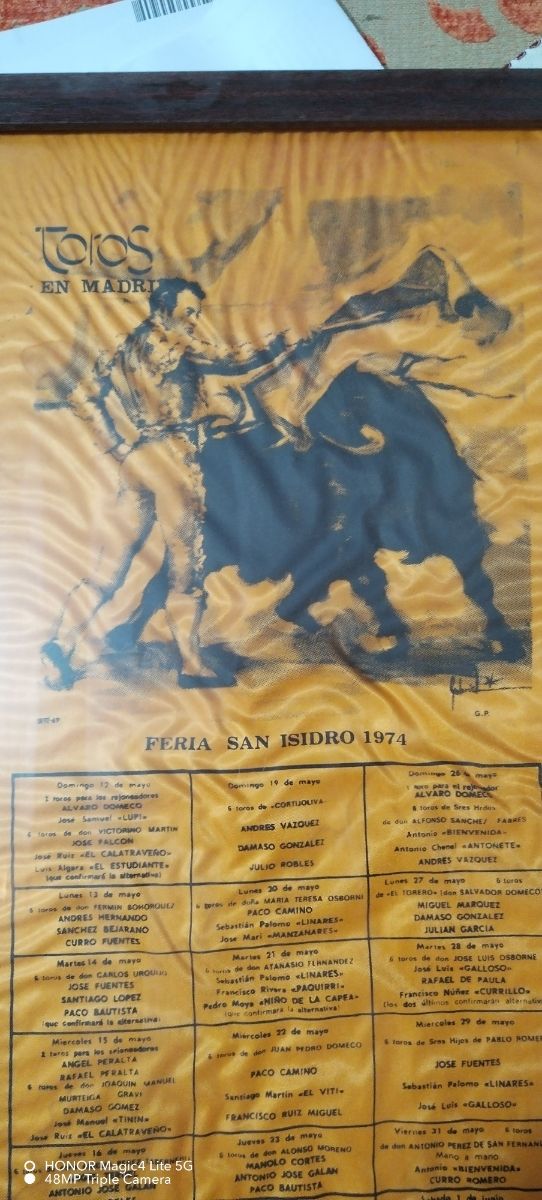 Cartel antiguo de toros