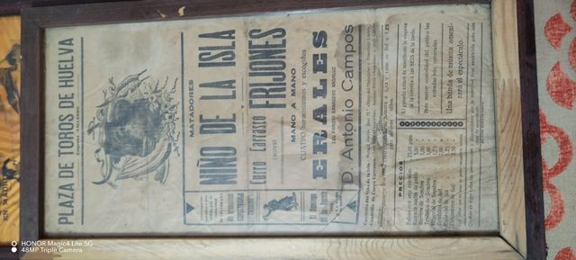 Cartel antiguo de toros
