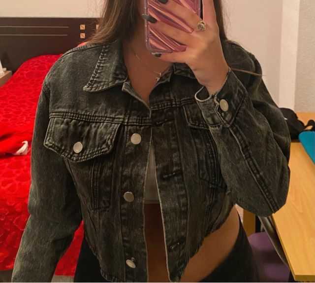 Chaqueta vaquera gris