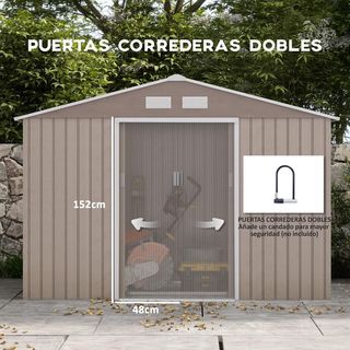 Caseta de Jardín Exterior 4,9 m² 277x195x192 cm