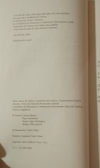 Catro contos para unha data.Juvenil.Buen estado