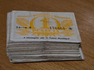 Lote 180 billetes 1 peseta de Manresa 1937