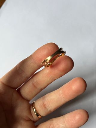 Anillo doble cruzado infinito.Circonitas o cristal