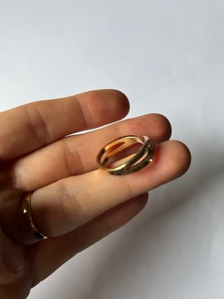 Anillo doble cruzado infinito.Circonitas o cristal