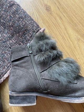 Botines pelo pelito verde oscuro caqui T.38