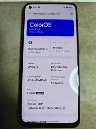 Smartphone Oppo A94 5G Model CPH2211