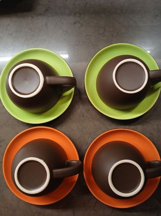 Set 4 tazze con piattino 