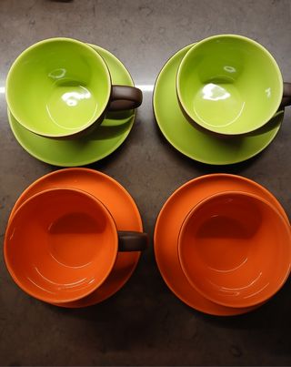 Set 4 tazze con piattino 