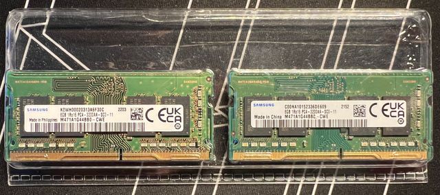 RAM Samsung 16 GB (2 x 8 GB) DDR4 3200 MHz SODIMM