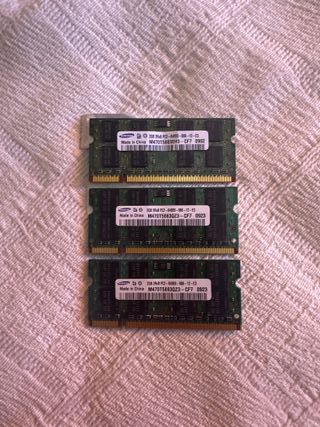 Memorias RAM 2GB ddr2 de portatiles
