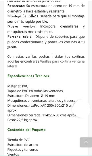 Tienda cocina PVC 2x2