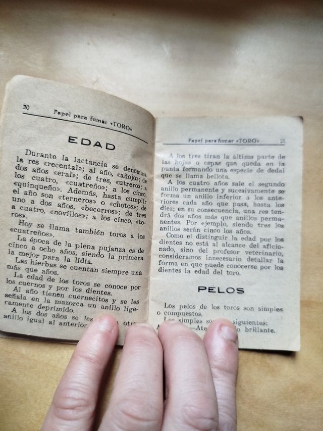 Cuadernillo de toros antiguo