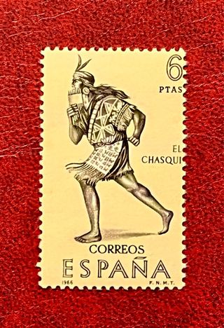 Bonito Sello Homenaje a los Chasquis Imperio Inca