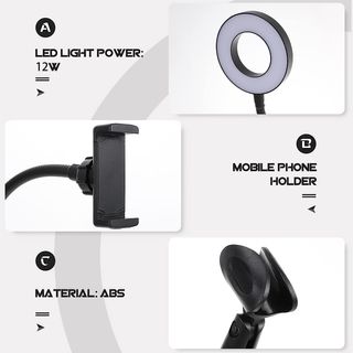 Anillo Luz LED, Soporte para Micrófono Teléfono